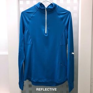 🎉HP🎉 MPG 1/4 Zip Pull Over Reflective Mesh Vent Thumb Loop Active Top NEW!